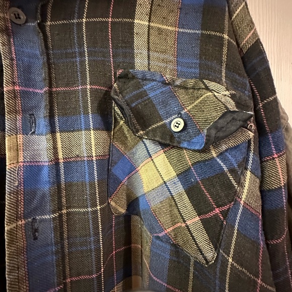 Coleman Black Blue Yellow Plaid Flannel Quilted Jacket - Picture 3 of 6